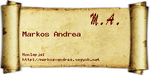 Markos Andrea névjegykártya